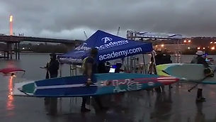 Rainy morning as racers enter the water